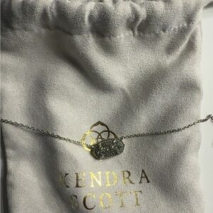 Kendra Scott Elisa Silver Pendant Necklace in Rhodium Platinum Drusy